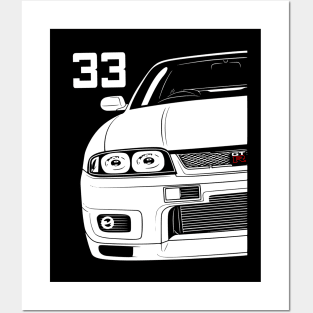 R33 GT-R Skyline JDM Tuning Car Posters and Art